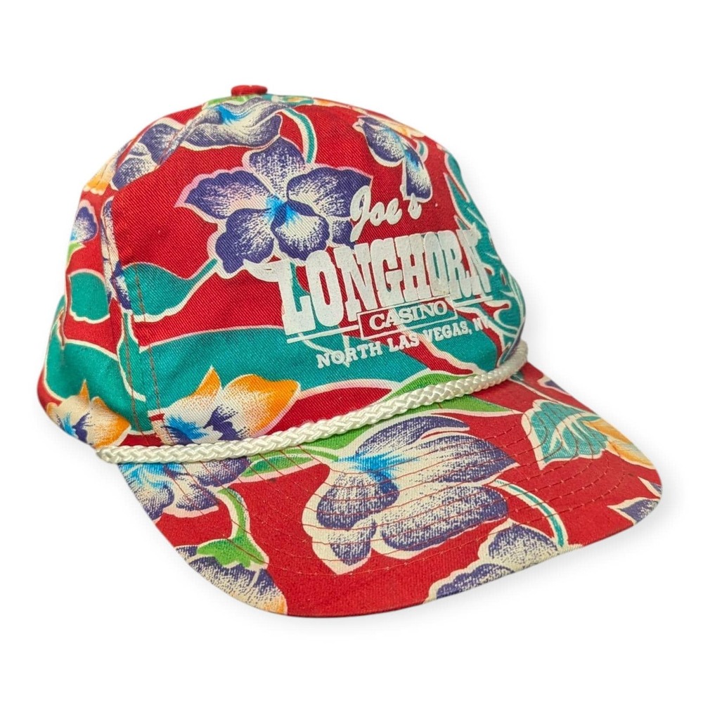 Vintage Joes Longhorn Casino North Las‎ Vegas Floral Rope Hat Mens Cap OSFA
